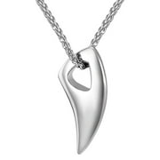 FZFLZDH Stainless Steel Men Necklace Black, Mens Pendant Necklace Black, Black Necklace for Men, Wolf Tooth Pendant Necklace